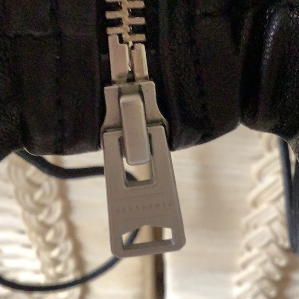 Gorgeous… Gorgeous All Saints Della Leather Bomber Jacket 🖤🖤🖤 - Picture 6 of 13